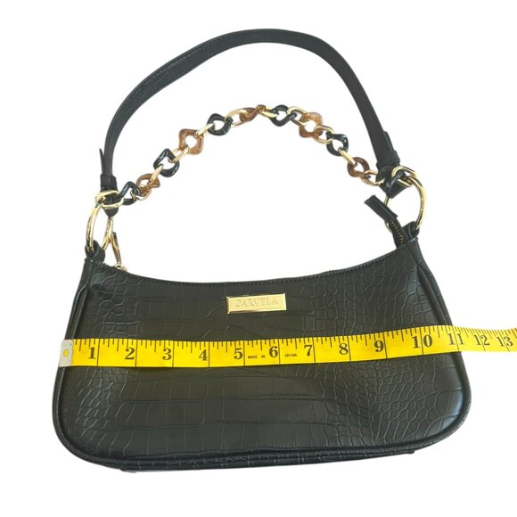 Women's CARVELA Hayward Leather Shoulder Bag Purse Black - Picture 2 of 5